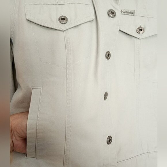 COLUMBIA Sportswear Co. Tough Mother Jeans Denim Jacket, Off-White, Sz XS - Picture 7 of 9